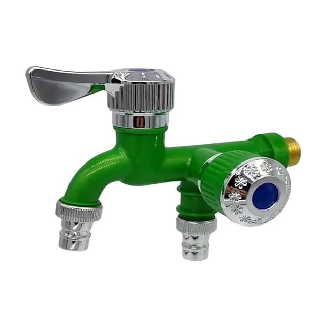 Promotion!Grifo para lavadora multifunción de apertura rápida de doble cabezal, grifo para lavadora de Solo Frío para piscina, fregona de tres vías, uno en dos