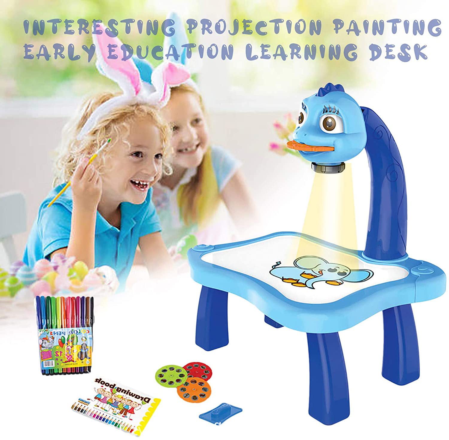 Arealer Children Learning Desk Trace and Draw Projector Art Drawing Board  Projection Tracing Painting Table Toy Early Educational Gift for Boys Girls  Over 3 Year Old 