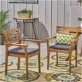 thumbnail image 4 of JERFIT 2-Person Outdoor Dining Chairs Set, Acacia Wood Patio Chairs with Gray Cushions, Water-Resistant Garden Bistro Seating for Porch, Deck, Poolside, 4 of 10