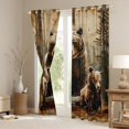 thumbnail image 3 of Feelyou Woodland Wildlife Curtains Pack of 2 (42x84 Each), Brown Bear Curtains Blackout, 3 of 6