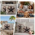 thumbnail image 5 of Texas Star Vintage Outdoor Waterproof Pillow Covers, Brown Retro Berry Wooden Decorative Square Throw Pillowcase Sofa Cushion Sham for Patio/Couch/Chair, 16"x16" 2 Pack, 5 of 8