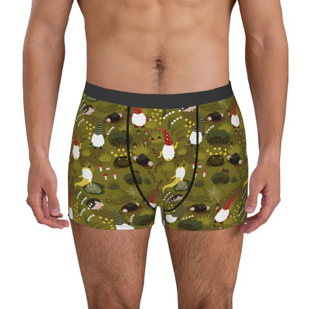 Fotbe Gnomes Playing in the Garden Calzoncillos Tipo Boxer con Bolsa de Soporte Total para Hombre, X-Temp Fresco, Transpirable y de Secado Rápido-X-Large