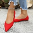 thumbnail image 2 of FRSASU Women's Flats Ballet Shoes Soft Pointed Toe Soft Knit Flat Casual Slip On Dress Shoes for Walking Wedding Dating Red, 2 of 7