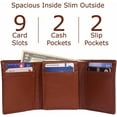 thumbnail image 4 of MAISON DE NOAH Mens Soft Grain Leather Trifold Wallet with RFID Blocking and Multicard Pockets & ID Window - Milk Brown, 4 of 6