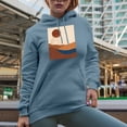 thumbnail image 2 of Aesthetic Minimalism Boho Sun & Rainbow Art Merch Gift, Light Blue Hooded Sweatshirt or Hoodie, Medium, 2 of 5