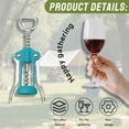 thumbnail image 4 of FACEGA Wine Opener Zinc Alloy Simple Wing Grip Corkscrew Wine Opener Locking Mechanism Wine Bottle Opener Blue, 4 of 7