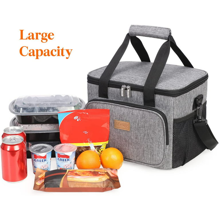 Lifewit 12-Can (8.5L) Large Lunch Bag Insulated Lunch Box Soft Cooler, Gray  Shoulder strap