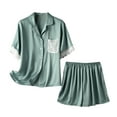 thumbnail image 1 of Richie House Pajamas Women Short Sleeve Lace Sleepwear Button Down Loungewear Summer Pjs Short Set RHW4035, 1 of 2