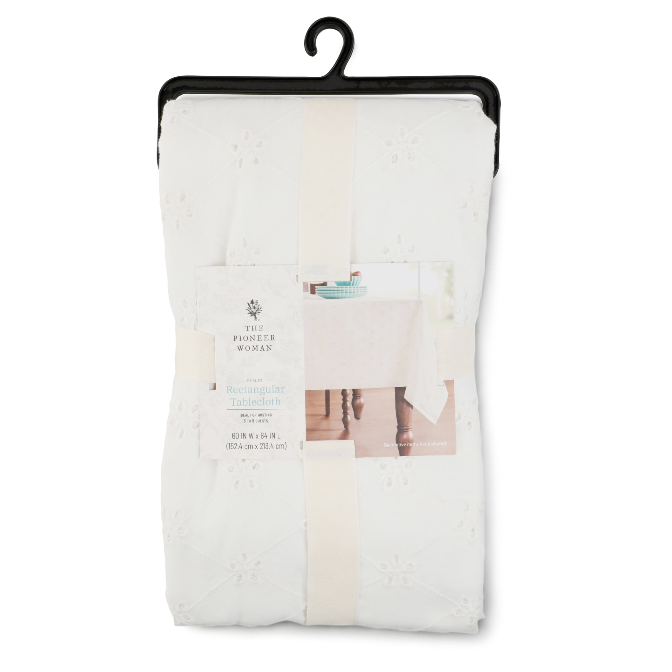 The Pioneer Woman Eyelet Tablecloth, White, 60 in x 84 in