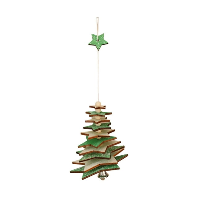3D Snowflake Wooden Ornament Hanging Decoration For Christmas Tree Home Festive Adjustable String Design