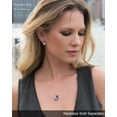 thumbnail image 4 of Leafael Wish Stone Stud Earrings with Tanzanite Purple Birthstone Crysal for February, 18K Rose Gold Plated, 4 of 8