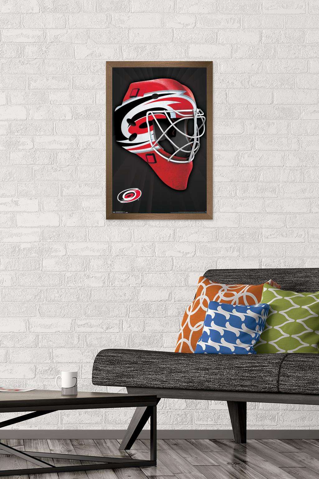 NHL Carolina Hurricanes - Mask 16 Wall Poster, 14.725" x 22.375", Framed