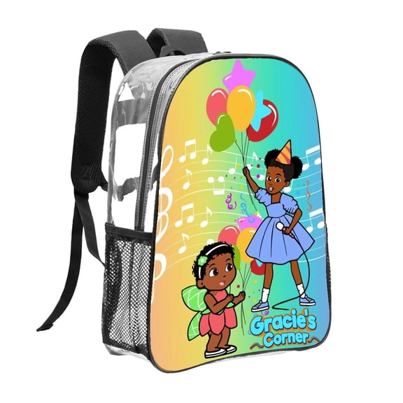 Gracies Corner Pattern Transparent Backpack Lightweight And fashionable Showcasing Personality And Leading The Trend