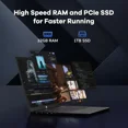 thumbnail image 5 of 15.6" FHD-IPS-Business-Gaming Laptop 8 Cores Intel i5-12450H 32GB RAM 1TB SSD (Beat i7-11800H, Up to 4.4GHz) Backlit Keyboard Computer 100W Type C Fingerprint WiFi 6 Numpad Windows 11, 5 of 9