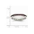 thumbnail image 6 of Stainless Steel 4mm January Dark Red CZ Ring, 6 of 6