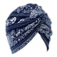 thumbnail image 2 of Gorro musulmán para adultos, pañuelo para la cabeza, gorro para quimioterapia, gorro étnico de verano Elefante azul marino, 2 of 5
