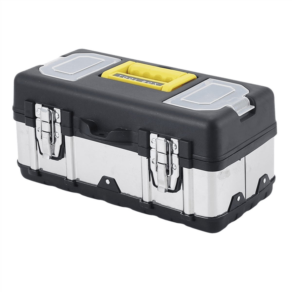 TOP! Large Capacity Tool Box Portable Hardware Storage Home Car Repair 20 Inch Stainless Steel
