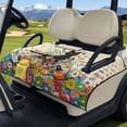 thumbnail image 3 of Xixirimido Golf Cart Seat Cover Quilted Golf Cart Seat Towel Blanket with 4 Pockets & Non Slip Backing Universal Fit for 2 Person Seats Carts, Cat Butterfly Colorful Hippie Flower, 3 of 8