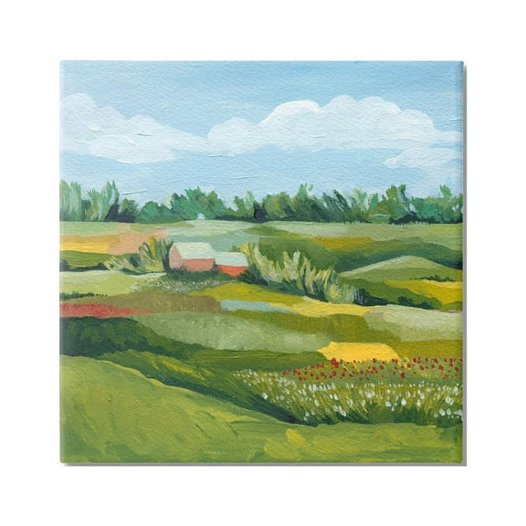 Stupell Vast Meadow Countryside Farmland Landscape Painting Gallery Wrapped Canvas Print Wall Art