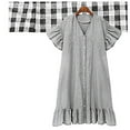 thumbnail image 5 of Blmnix Plus Size Summer Dress Button Down Peplum Skirts Black V-Neck Short Sleeve Skirts for Women,XL, 5 of 5