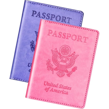 Passport Holder for Travel Cruise Essentials 2 count, Passport Cover Wallet Case Travel Gifts Women Men Family, Book Holders Vacation Accessories Haves