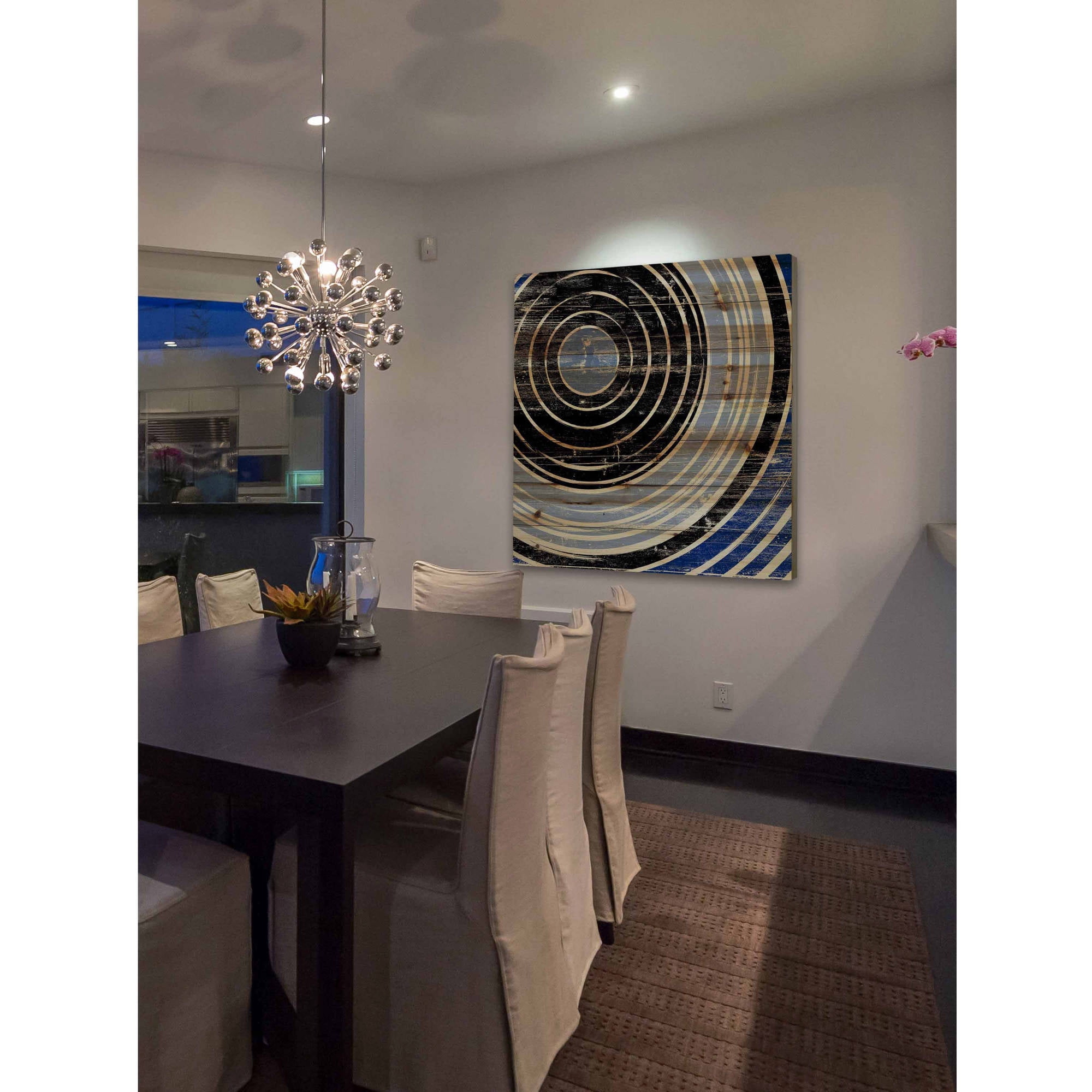 "Infinite Rings" Painting Print on Natural Pine Wood