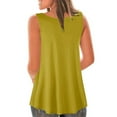 thumbnail image 5 of Miluxas Tank Tops for Women Sleeveless Crew Neck Workout Yoga Shirts Summer Casual Beach Vacation Undershirt Flowy Blouses Yellow-A 12(XXL), 5 of 6