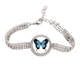 thumbnail image 1 of Butterfly modelo en azul oscuro Pulsera de tobillera de cadena de tenis, joyería de diamantes, 1 of 3