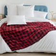 thumbnail image 6 of Buffalo Plaid Throw Blanket for Sofa Couch | Soft Flannel Fleece Red Black Checker Plaid Pattern Decorative Throw | Warm Cozy Lightweight Microfiber | 50 x 60 Inches, 6 of 6