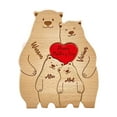 thumbnail image 1 of Rompecabezas de madera con forma de oso, juguete educativo, rompecabezas de madera, regalo, familia de osos 4 osos, 1 of 9