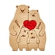 thumbnail image 1 of Rompecabezas de madera con forma de oso, juguete educativo, rompecabezas de madera, regalo, familia de osos 4 osos, 1 of 9