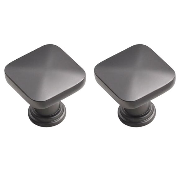HDJNal 2 Pcs Modern Simple Cabinet Knobs with Screws - Titanium Grey Square Zinc alloy Pull Handles for Home & Office Furniture - Kitchen Cabinet, Drawers & Cupboard Doors