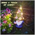 thumbnail image 5 of 12" Tall Solar Garden Statues Gnome with 6 Flower Lights Hat, Weather Proof Outdoor Decor Fairy Statue Gnome Ornament for Patio, Yard, Lawn, Porch, Housewarming Gifts, 5 of 9