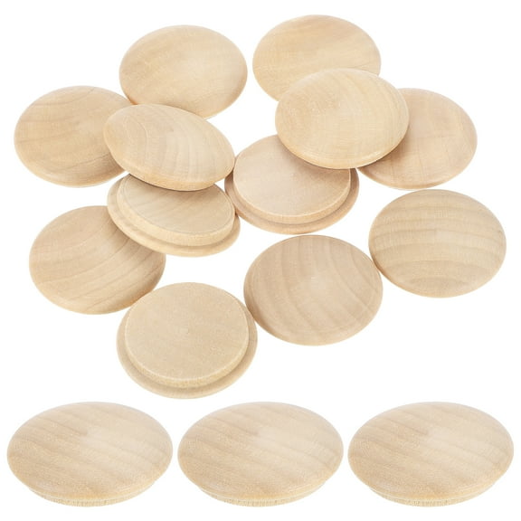 12Pcs Wood Button Plugs, 30mm/1.18" Hardwood Screw Hole Plug Mushroom Wooden Caps Buttons Wood Plug for Furniture Woodworking Craft Decor (35mm x 30mm)