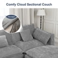 thumbnail image 4 of 144" Cloud Couch, Gray Modular Sectional Sofa, Chenille 6 Seat U Shaped Couch with Storage Box, Cup Holders and Movable Ottoman, 4 of 26