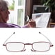 thumbnail image 3 of Elderly Fashionable Reading Glasses Stainless Steel Foldable Portable Presbyopic Glasses(+400 Square Frame Red), 3 of 5