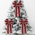 thumbnail image 3 of Coxeer Christmas Bows Linen DIY Large Ribbon Bows Wreath Bowknots Tree Topper Bows, 3 of 6