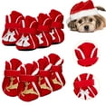 thumbnail image 3 of 4Pcs/Set Pet Shoes Christmas Elements Design Non-slip Skin Friendly Fashion Pet Dogs Sneakers for Christmas Holiday Festival, 3 of 8