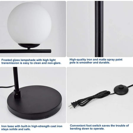 Dllt Modern Led Floor Lamp Tall Pole, How To Clean Frosted Glass Lamp Shades