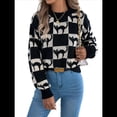 thumbnail image 3 of Suéter de Larga con Cuello Redondo para Mujer, Suéter Holgado de Punto, Tendencia de Otoño e Invierno, Tops Casuales de Moda. Negro L, 3 of 10