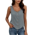 thumbnail image 3 of SROBPTY Womens Tank Tops Solid Round Neck Sleeveless Loose Summer Shirts for Casual Wear, 3 of 5