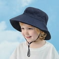 thumbnail image 4 of Toddler Baby Boys Girls Floppy Sun Hat Solid Color Sun Protection Wide Brim Kids Bucket Hat Summer Casual Adjustable Beach Caps, 4 of 5