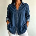 thumbnail image 4 of KICILVS Denim Jacket for Women Button Down Collar Loose Fit Long Sleeve Jackets Trendy Comfortable Fashion Clothing, 4 of 7