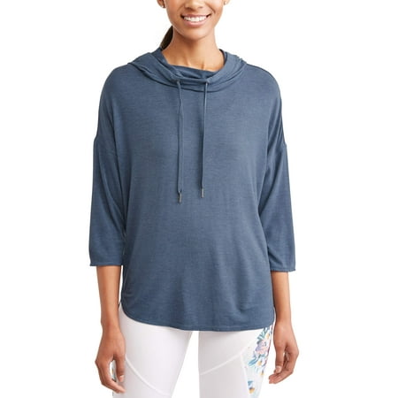 Rottweiler Adult Sweatshirt - Avia Women's Athleisure 3/4 Sleeve Cowlneck Hoodie