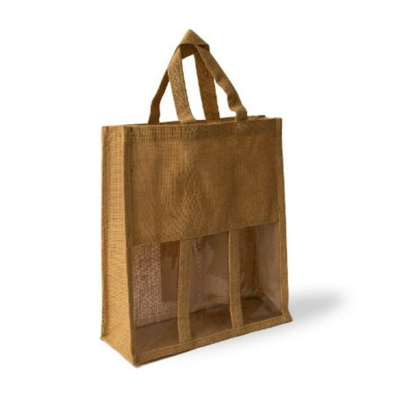 Eco Friendly Reusable Hand Made Large Jute Bag- Wine Bag- Sustainable Tote Bag - Gift Bag