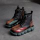 thumbnail image 2 of Botas individuales con plataforma a la moda para mujer, botines bajos con cabeza redonda y cordones de Color británico, estilo otoño, 2 of 4