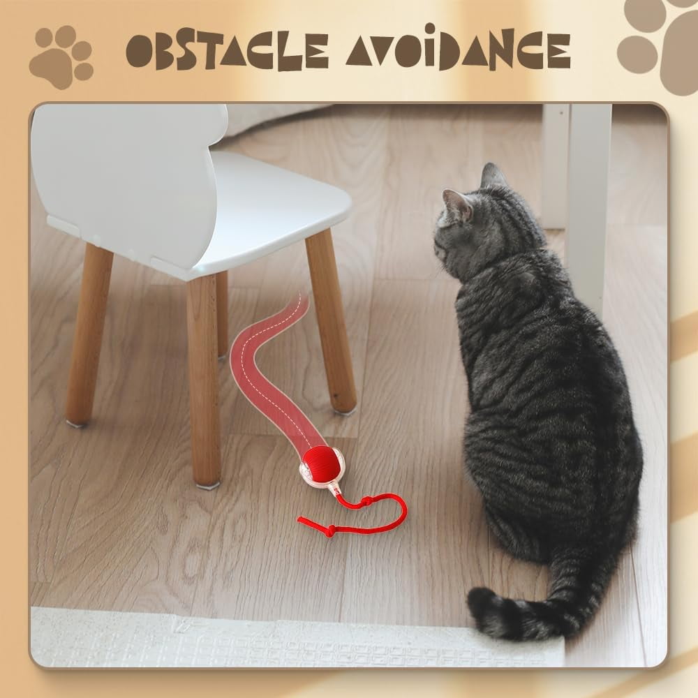 Interactive Cat Toy Balls, 2024 Upgraded Cat Toys for Bored Indoor Adult Cats, Smart Self Rolling Interactive Cat Dog Ball, Automatic Moving Peppy Pet Ball for Cats Kitten (3 Pcs)