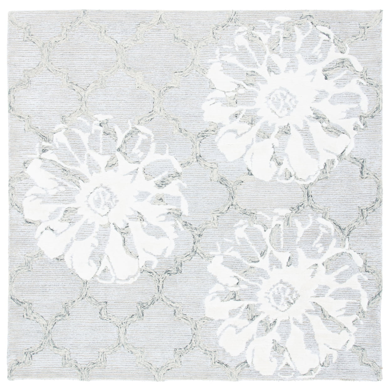 SAFAVIEH Glamour Jaye Floral Area Rug, Silver/Ivory, 4' x 6'