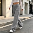 thumbnail image 4 of WULMLEO Womens Corduroy Pants Low Rise Wide Leg Cargo Bottoms Casual Baggy Lounge Tousers Office Business Work Pant with Pockets Gray M, 4 of 7