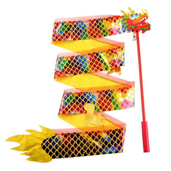 Festive Dragon Dance Exercise with Flashlights Dragon Dance Chinese New Year Wulong Ribbon Best Wishes